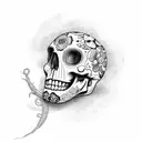 calavera con flores tattoo design idea