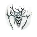 laughing deer from the evil dead 2 movie tattoo design idea