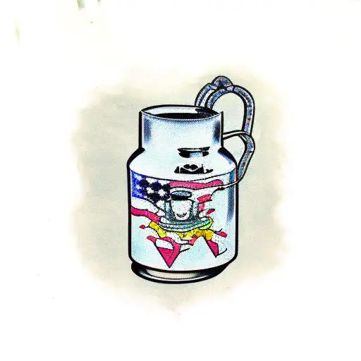 toxic milk jug spilling over  tattoo design idea