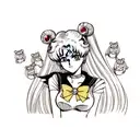 sailor moon medusa tattoo design idea