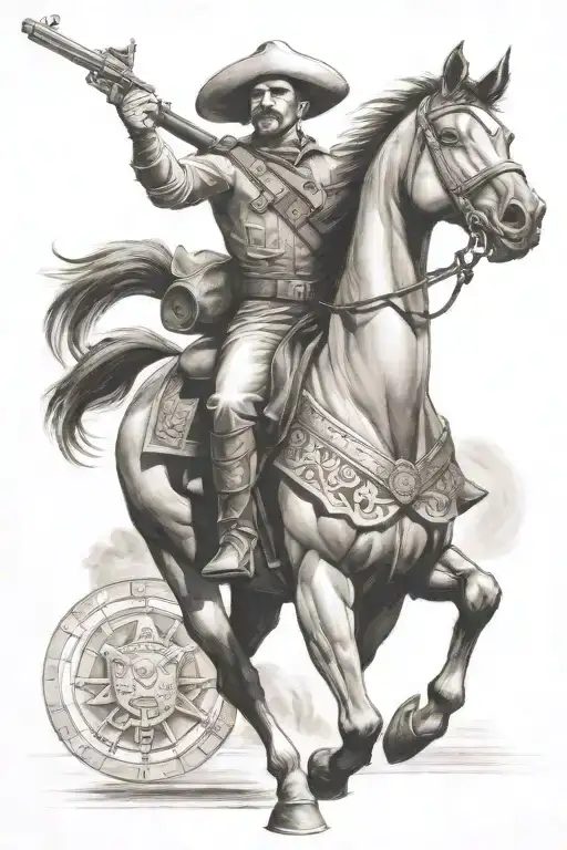 add a pancho to the soldier tattoo design idea