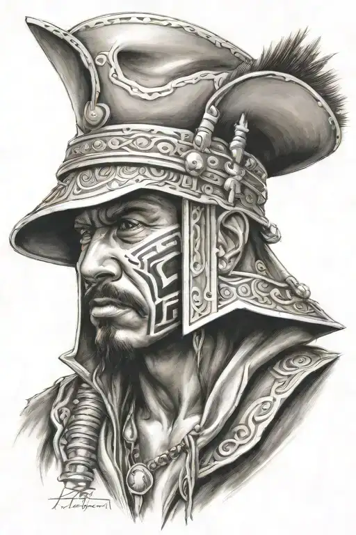 add a pancho to the soldier tattoo design idea