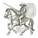 Mexican revolutionary soldier on horse tattoo design idea