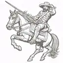 Mexican revolutionary soldier on horse tattoo design idea