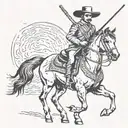 Mexican revolutionary soldier on horse tattoo design idea
