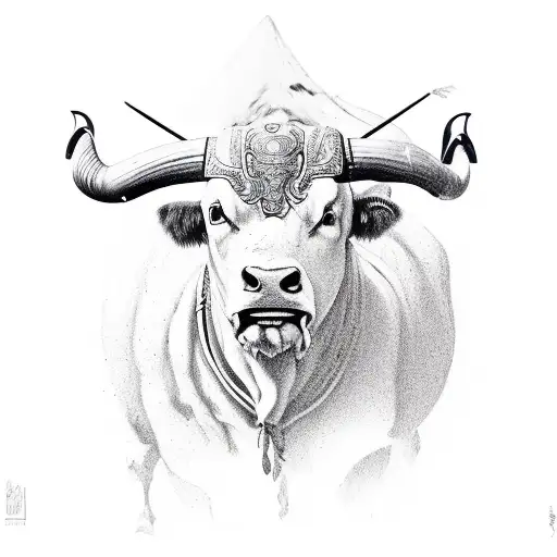 matador with bull tattoo design idea