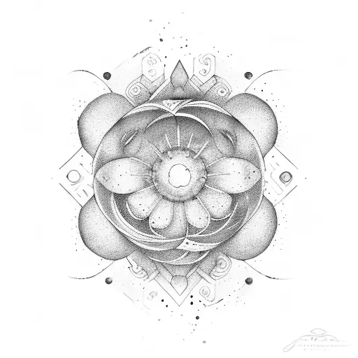 Space, Flower, watercolour tattoo design idea