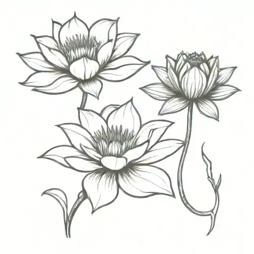 black lotus and venus fly trap tattoo design idea
