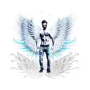 man with wings rising from hell tattoo design idea