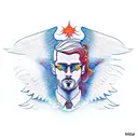 man with wings rising from hell tattoo design idea