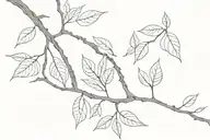 twig with leaves on the collarbone tattoo design idea