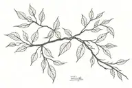 twig with leaves on the collarbone tattoo design idea