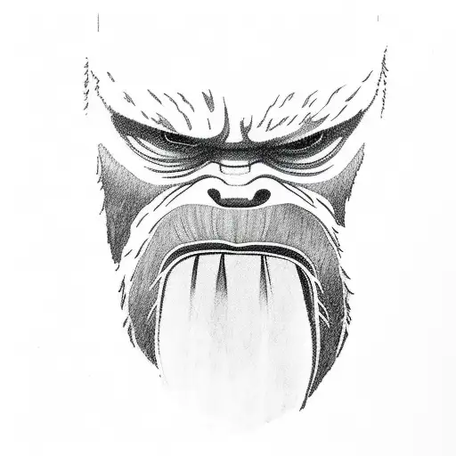 bigfoot smoking a blunt tattoo design idea
