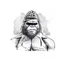bigfoot smoking a blunt tattoo design idea