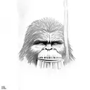 bigfoot smoking a blunt tattoo design idea