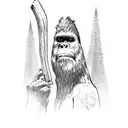 bigfoot smoking a blunt tattoo design idea