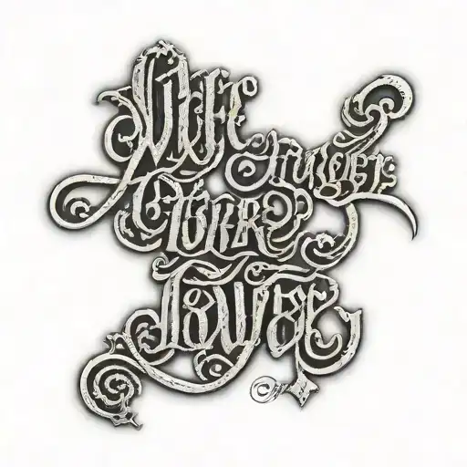 Ambigram of the words wife and lover  tattoo design idea