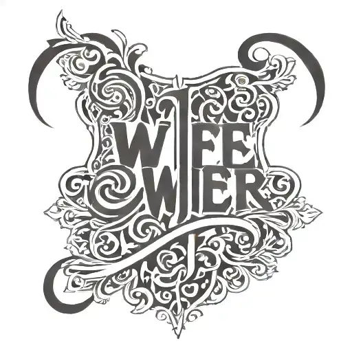 Ambigram  wife lover  tattoo design idea