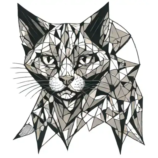 bright unusual stylish flashy cat tattoo design idea