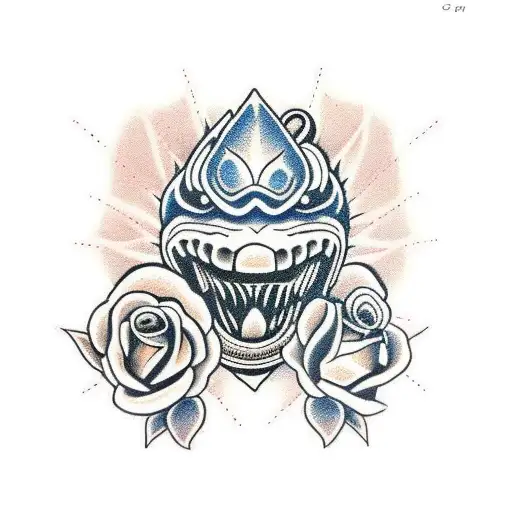 cobra com flores tattoo design idea