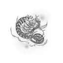 cobra com flores tattoo design idea