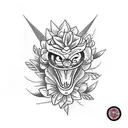 cobra com flores tattoo design idea