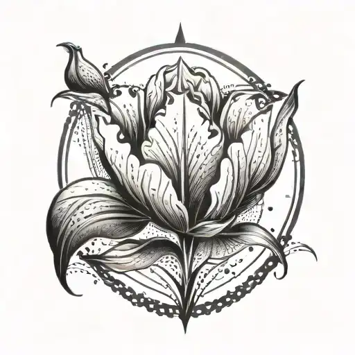 A unique tulip design incorporating equalizer bars to symbolize finding balance in life tattoo design idea