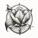 A unique tulip design incorporating equalizer bars to symbolize finding balance in life tattoo design idea