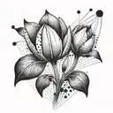 A unique tulip design incorporating equalizer bars to symbolize finding balance in life tattoo design idea