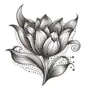 A unique tulip design incorporating equalizer bars to symbolize finding balance in life tattoo design idea