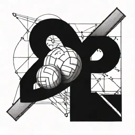 A math equation intertwined with water polo equipment tattoo design idea