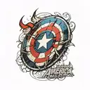captain America  shield  tattoo design idea