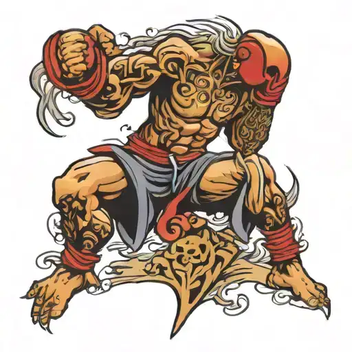 muaythai skateboarding tattoo design idea