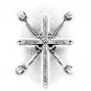 rosary beads with cross tattoo design idea