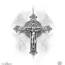 rosary beads with cross tattoo design idea