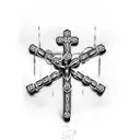 rosary beads with cross tattoo design idea