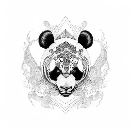 panda, mantis, viper, crane and a tigress together tattoo design idea