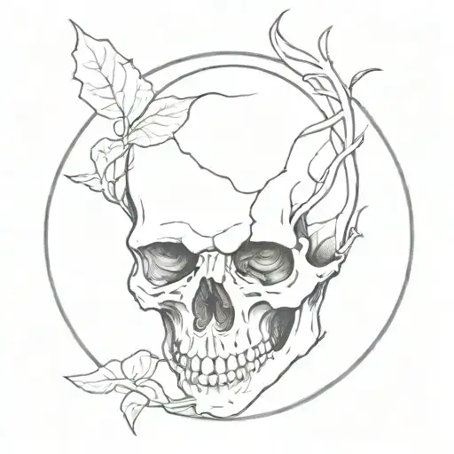 dead half alive tattoo design idea