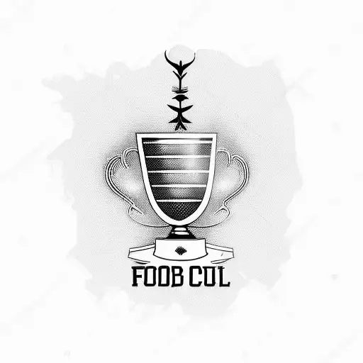 football cup with wine glass tattoo design idea