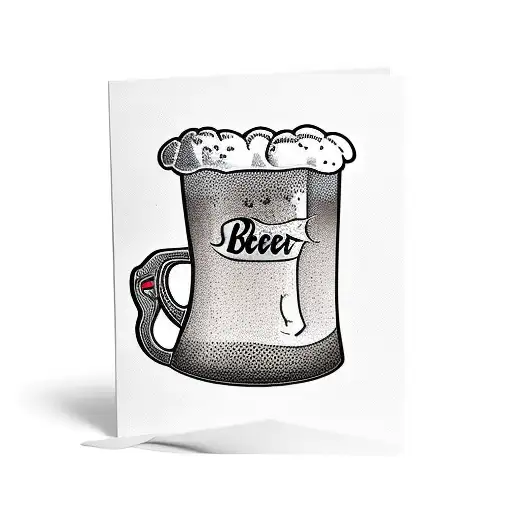 beer and Card  tattoo design idea