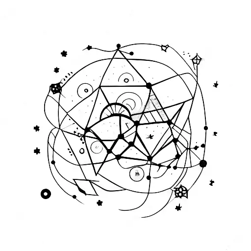 A minimalist tattoo of a constellation forming the shape of a family embracing each other, symbolizing the everlasting bond and unity in the journey of life. tattoo design idea