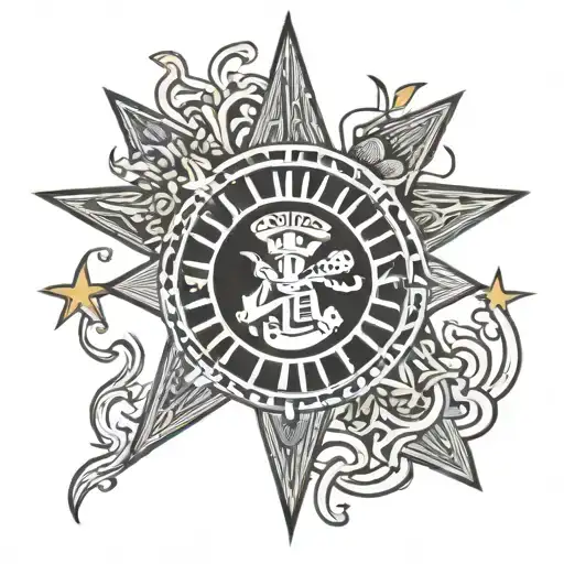 Filipino sun and Chinese flag stars  tattoo design idea