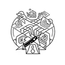 stickman con un circulo alrededor tattoo design idea
