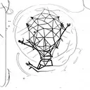 stickman con un circulo alrededor tattoo design idea