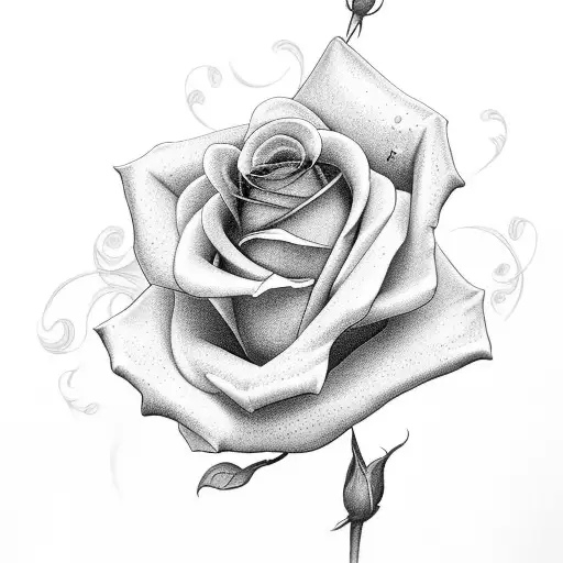 roses with the name Rosario in cursive   tattoo design idea