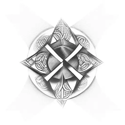 tribal cross tattoo design idea