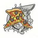 NYC Pizza slice tattoo design idea