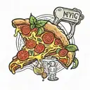 NYC Pizza slice tattoo design idea
