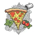 NYC Pizza slice tattoo design idea