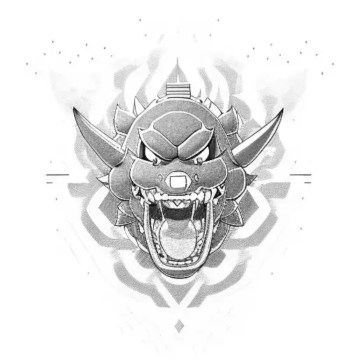bowser fortress tattoo design idea